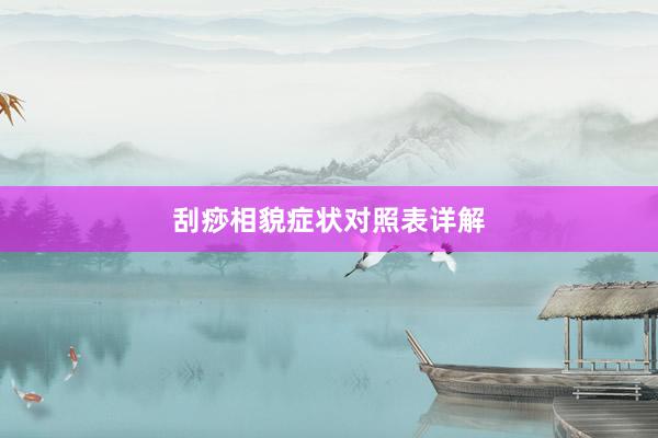 刮痧相貌症状对照表详解